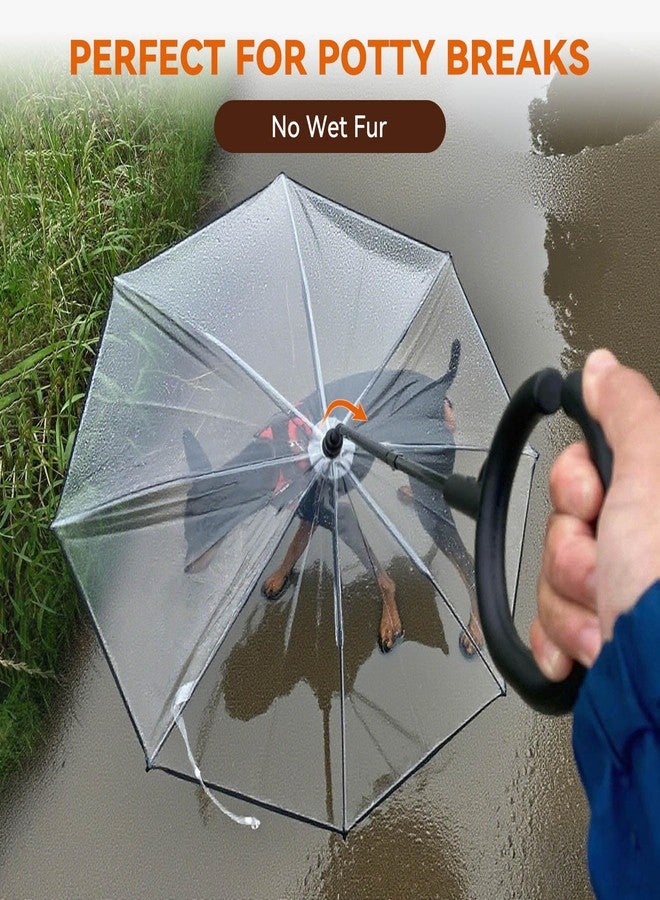 PETLESO Dog Umbrella for Small Dogs, Clear Pet Umbrella with Leash, Rainy Walking Keep Puppy Dry, Self-Assembly Rain Cover, Adjustable Angle Shaft - Image 5