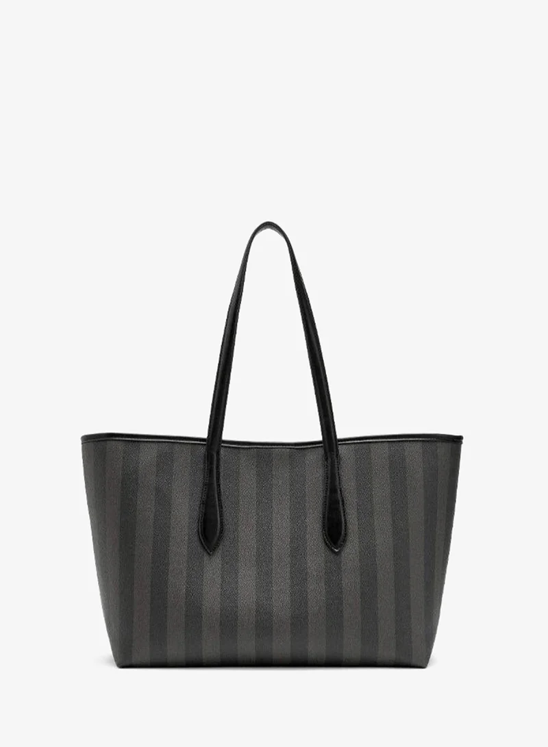 PARFOIS Shopper bag with stripes with removable bag