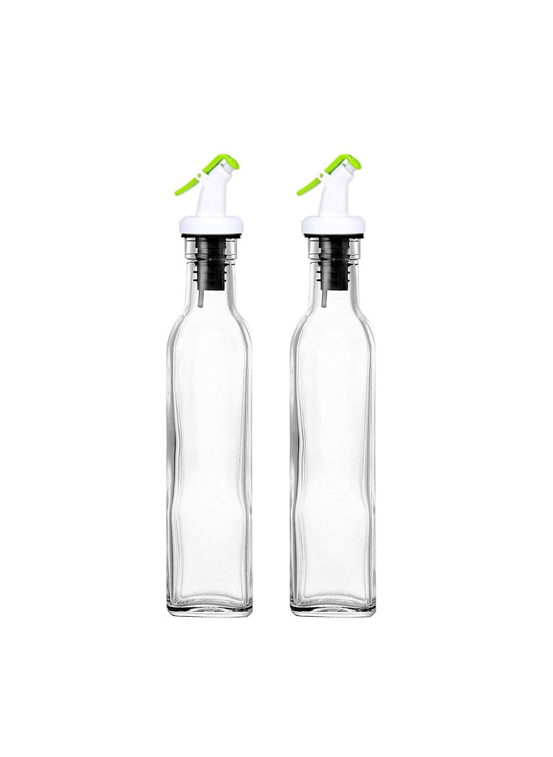 Incrizma Oil and Vinegar Dispenser Salad Dressing Cruet Glass Bottle 2 Piece Set - with Lever Release Pourer 500 ml  - Image 1