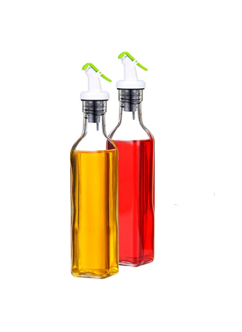 Incrizma Oil and Vinegar Dispenser Salad Dressing Cruet Glass Bottle 2 Piece Set - with Lever Release Pourer 500 ml  - Image 2