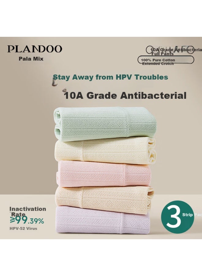 PLANDOO Palanduo Women's Underwear, 10a Antibacterial Extended Pure Cotton Antibacterial Crotch, High-waist Large Size Boxer Briefs, 2XL - Image 2
