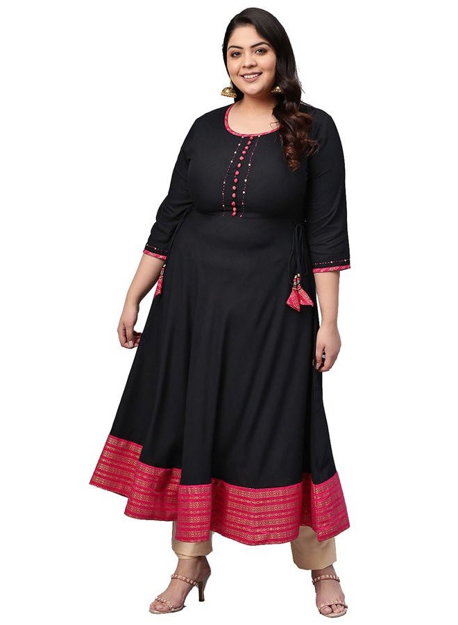 YASH GALLERY Women's Rayon Printed Anarkali Kurta for Women - Image 1