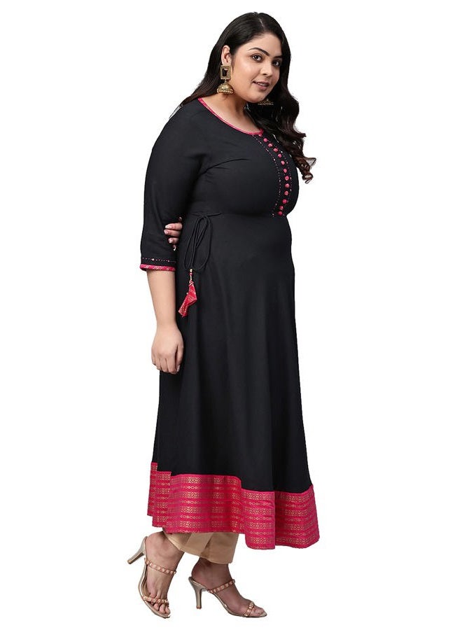 YASH GALLERY Women's Rayon Printed Anarkali Kurta for Women - Image 2
