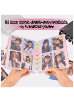Beauenty Kpop Photocard Binder 3 Inch Photocard Holder Book Sleeves with 30Pcs Inner s A5 Idol Business Card Collect 2×3 Polaroid Photo Album, (Pink)  - Image 5