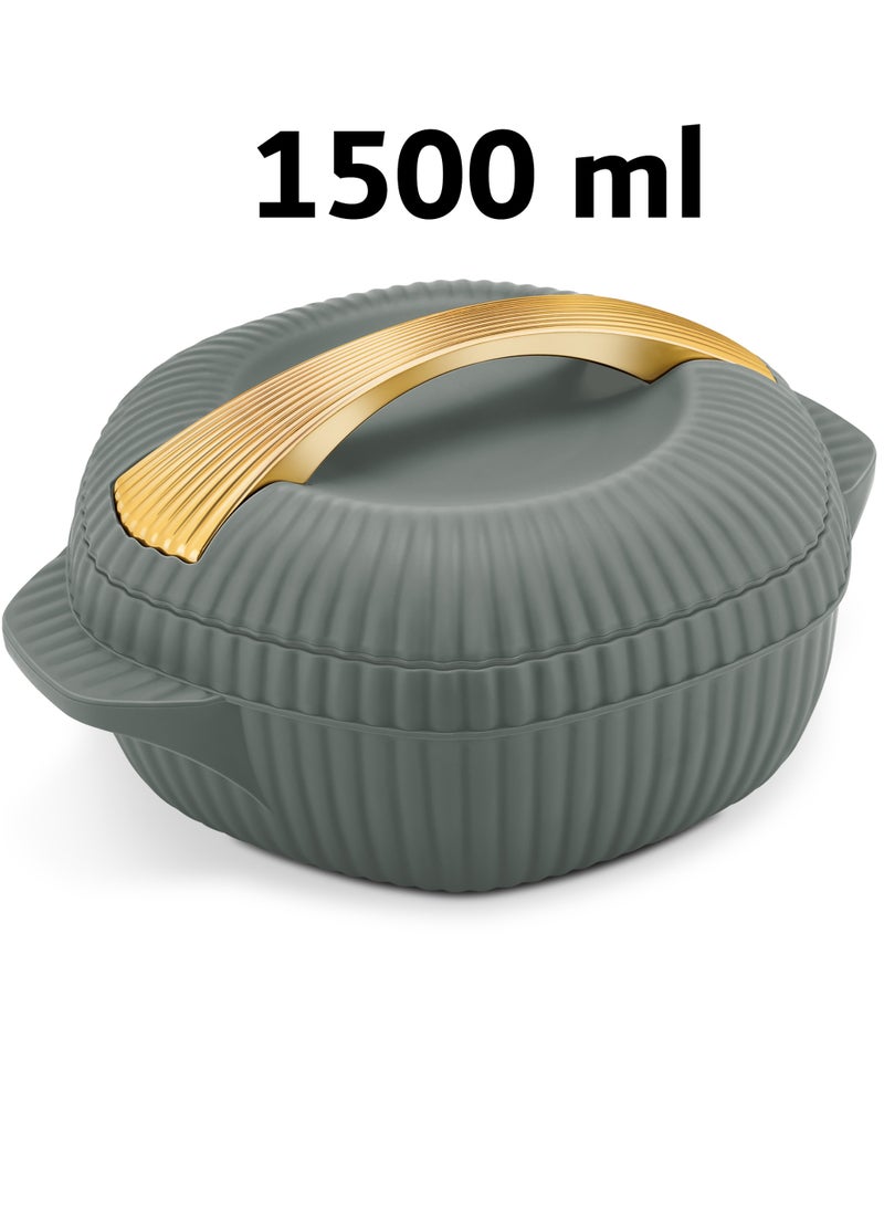 بادريق طقم حافظات طعام من 3 قطع داخلية من الستانلس ستيل (500 مل ، 1000 مل ، 1500 مل) رمادي غامق/ذهبي - Image 2