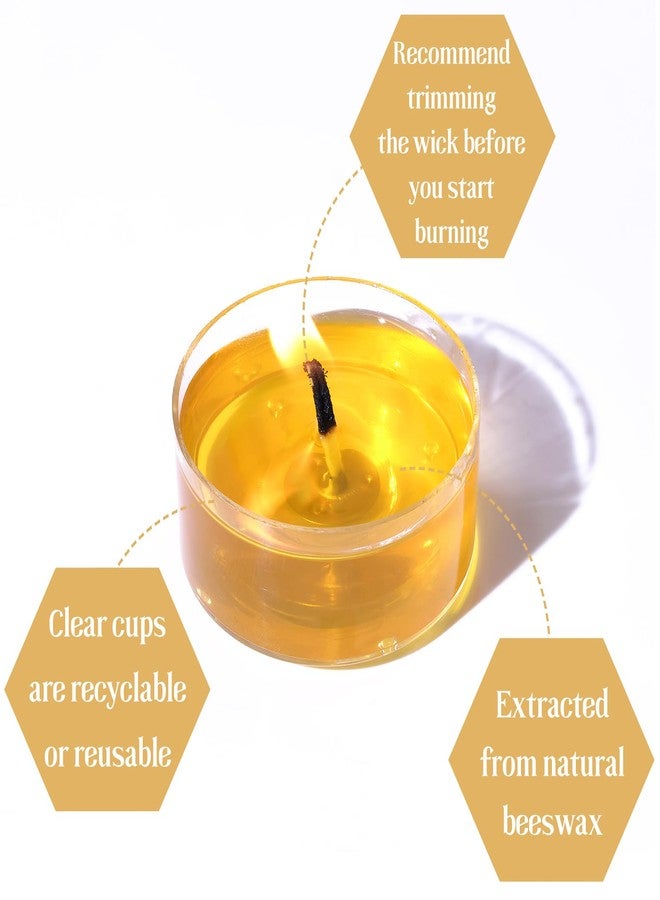 Devi 15 Pack Pure Beeswax Tea Lights Candle 4 Hours, Tealight Candles Bulk, Bees Wax Votive Candles for Home-Burn Clean, Beeswax Wax Candle Decor for Home, Gifts - Image 3