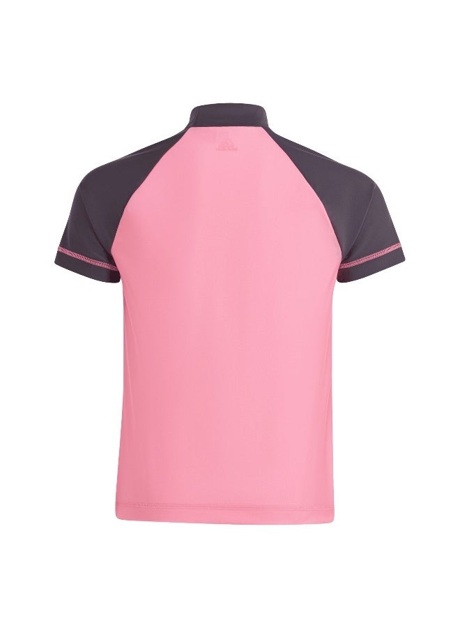 Adidas adidas Kids Rashgd Ss Pink Swim Swimwear 1824  - Image 3