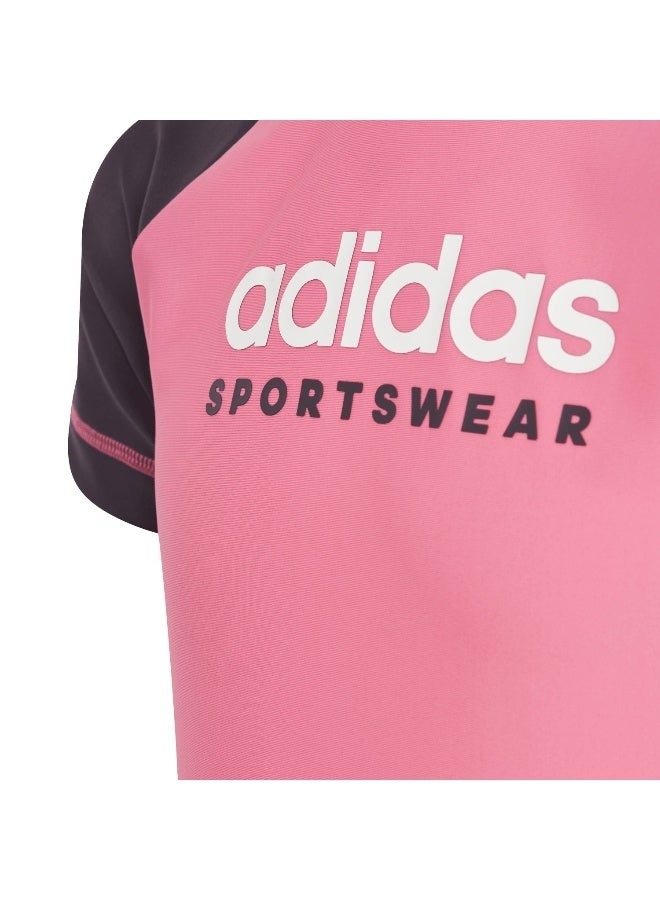 Adidas adidas Kids Rashgd Ss Pink Swim Swimwear 1824  - Image 4