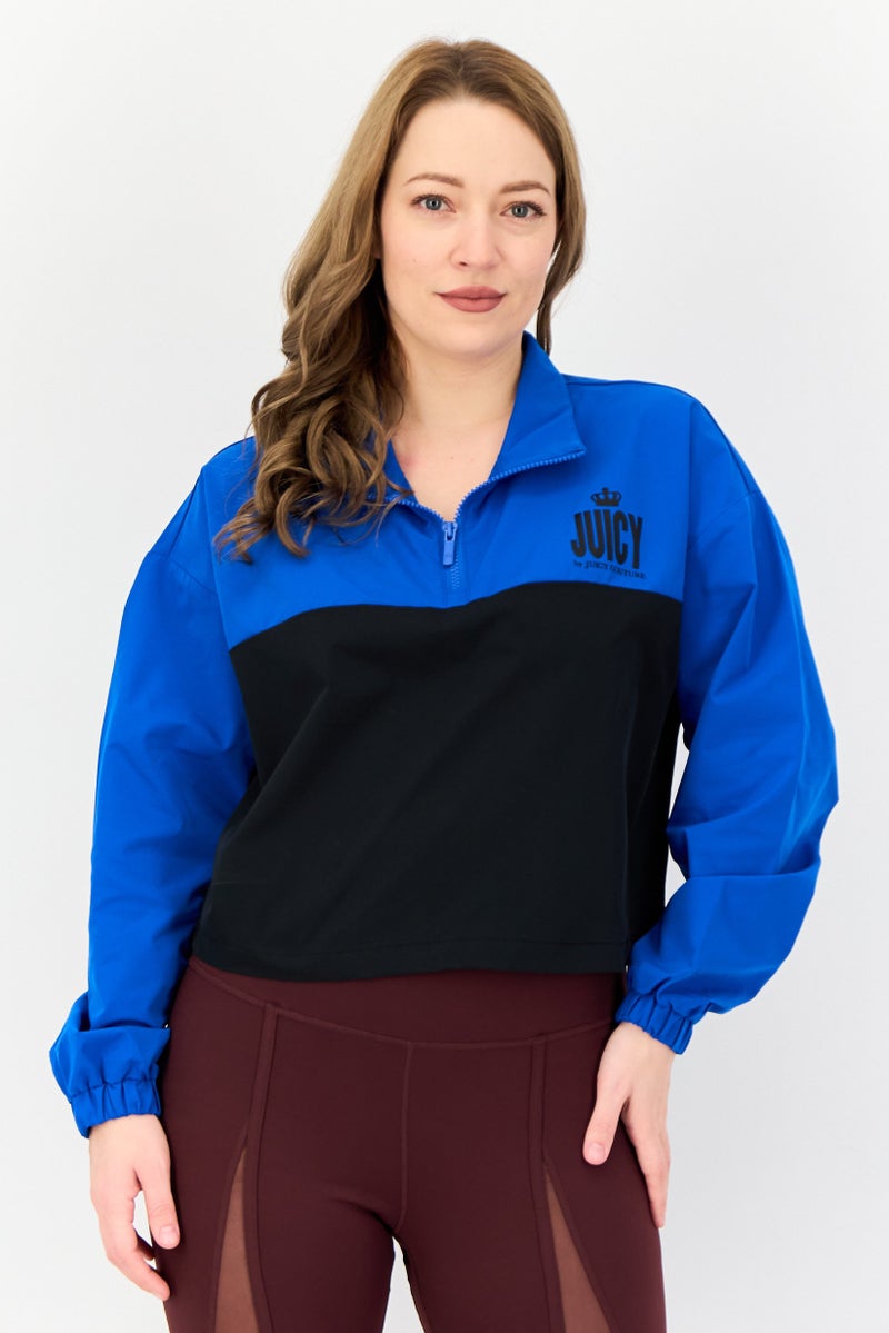 Juicy Couture Women Brand Logo Cropped Windbreaker Jacket, Multicolor - Image 1