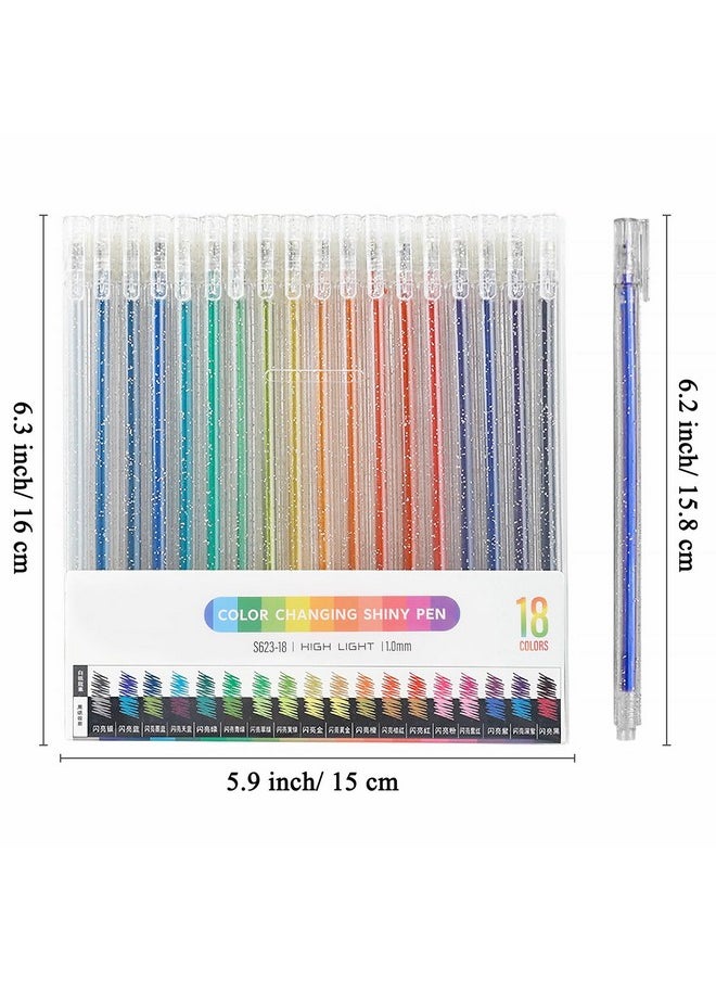 SAYEEC - Glitter Gel Pens 18 Colored Dual Metallic Gel Pens Set 1.0Mm Super Sparkle Gel Ink Pens Art Glitter Markers For Adult Coloring Book Scrapbook Drawing Doodling Card Making Journaling - Image 1