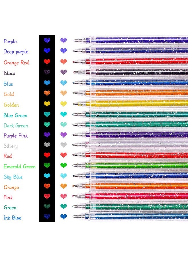 SAYEEC - Glitter Gel Pens 18 Colored Dual Metallic Gel Pens Set 1.0Mm Super Sparkle Gel Ink Pens Art Glitter Markers For Adult Coloring Book Scrapbook Drawing Doodling Card Making Journaling - Image 1