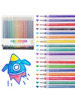 Glitter Gel Pens 18 Colored Dual Metallic Gel Pens Set 1.0Mm Super Sparkle Gel Ink Pens Art Glitter Markers For Adult Coloring Book Scrapbook Drawing Doodling Card Making Journaling