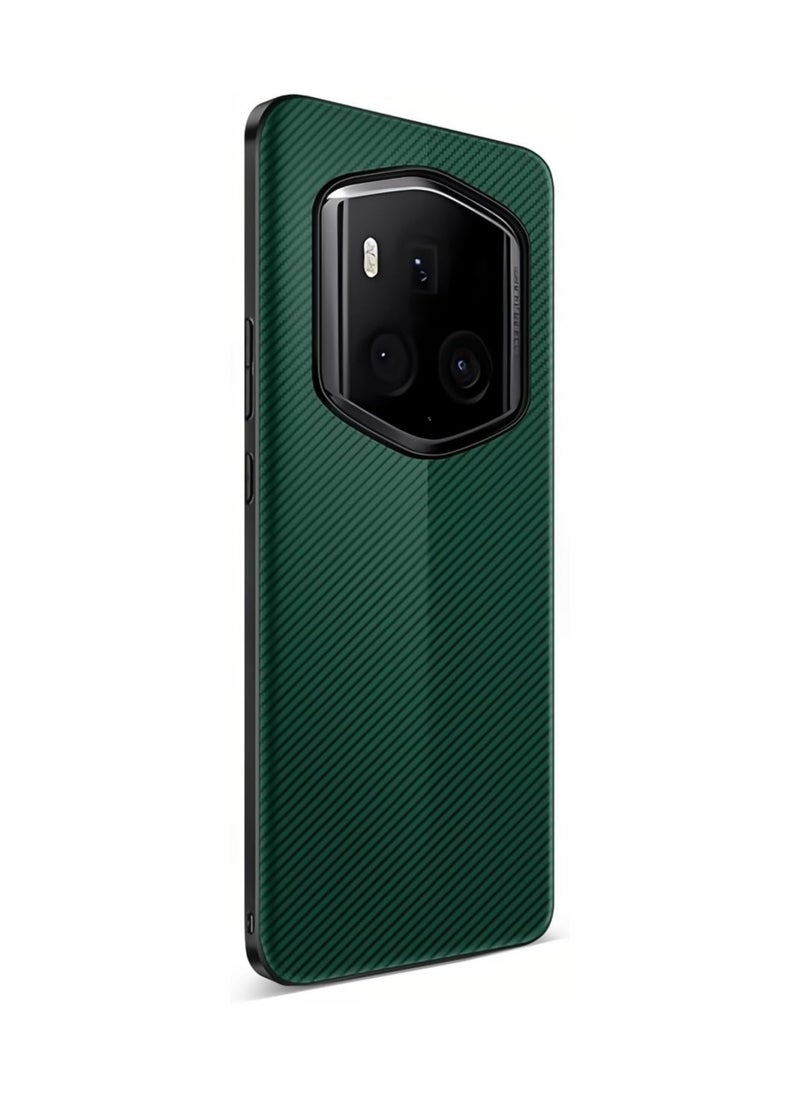 OCTOBER - Carbon Fiber Texture Leather Hybrid Compatible with Honor Magic 6 RSR Case Cover Ultra Thin Shockproof Back Soft Plated  Frame for Honor Magic 6 RSR - Image 1