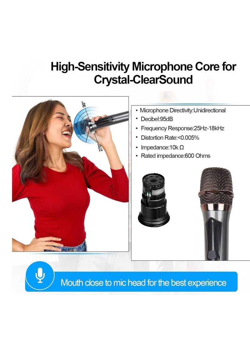 JAJEEK Wireless Microphone System – Dual UHF Wireless Metal Dynamic Microphone with Rechargeable Receiver, 200ft Range, Ideal for Karaoke, Church, Speeches, Weddings, Singing, and Classrooms - Image 3