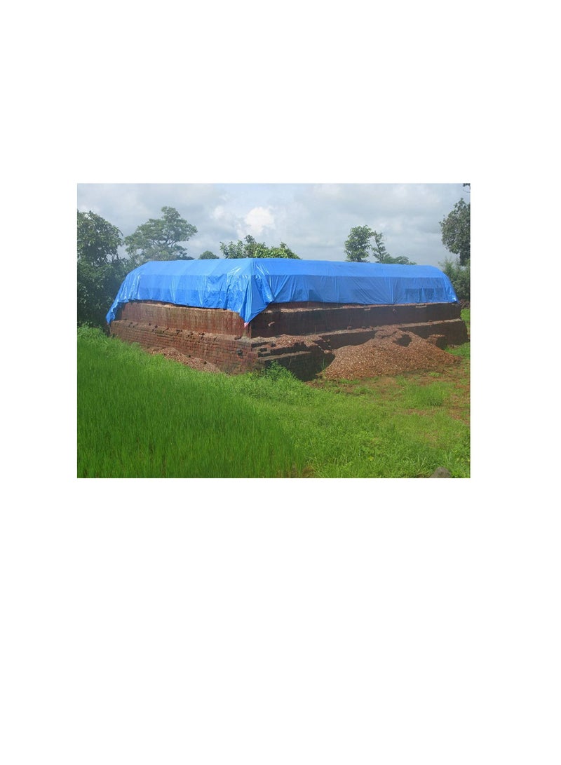 Beorol Multipurpose Waterproof Ground Cover Tent Shelter Dust-proof Rain Cover Tarpaulin Sheet with Aluminum Rings 5x6 Meter - Image 3