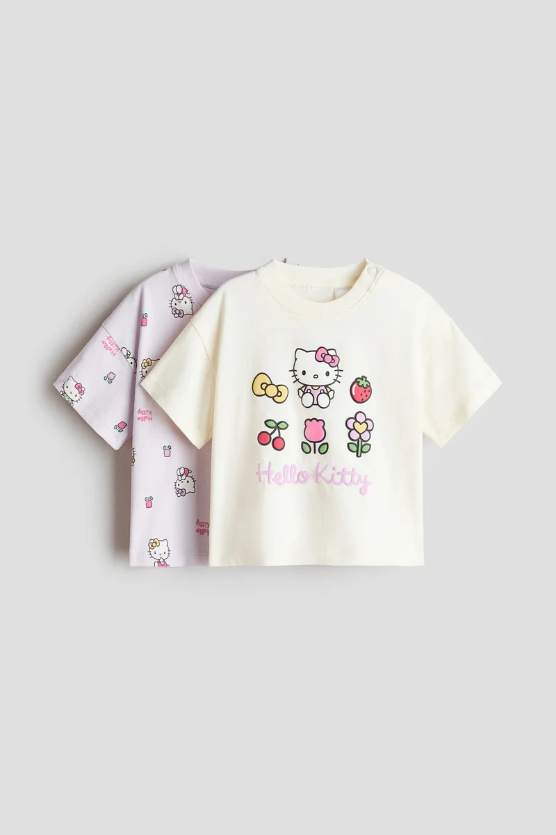 H&M 2-pack printed cotton T-shirts