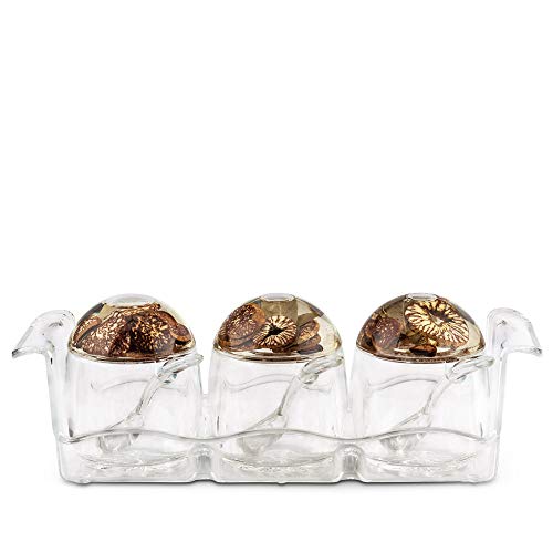 Freelance Eden Acrylic Kitchen & Dining, Condiment Jam Jar Set Dispenser Box Holder Keeper Case Dish with Lid & Spoon - Image 1