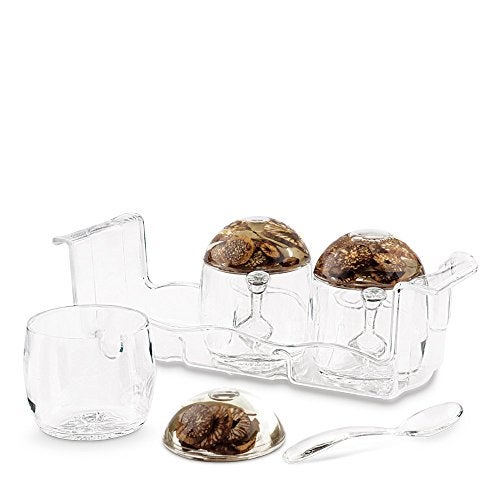 Freelance Eden Acrylic Kitchen & Dining, Condiment Jam Jar Set Dispenser Box Holder Keeper Case Dish with Lid & Spoon - Image 2