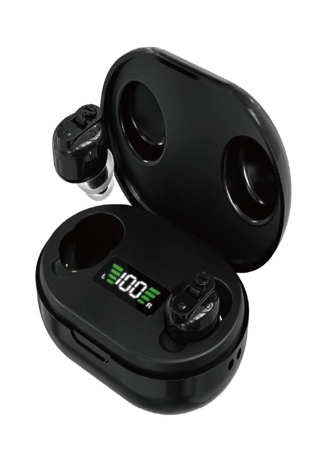 HP SOUND PLUS HEARING AID GM 901T Wireless Ear Bud Sound Enhancement Amplifier Hearing Aid Suitable for upto 65% Hearing Loss for Left & Right Ear Both Side (BLACK) - Image 1