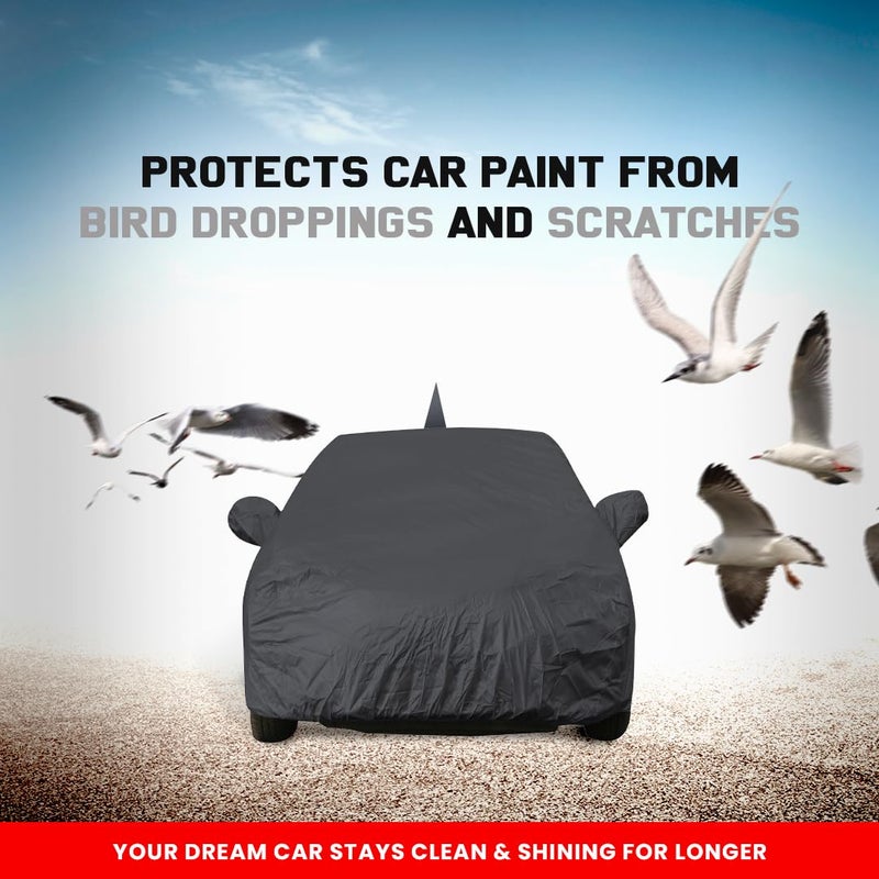 Autofact Ignis Dustproof Car Cover with Mirror & Antenna Pockets, Grey Color, Taffeta Polyster,Triple Stitched, Compatible with Maruti Ignis Car Cover (2012 to 2024), Ignis Car Accessories - Image 3