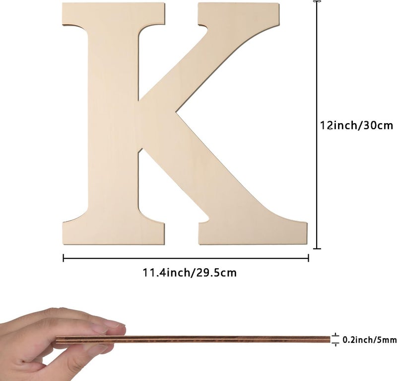 Focal20 Large Wooden Greek Letters 12 Inch Unfinished Greek Wooden Letters Κ Kappa Wood Alphabet Letters for Wall Decor DIY Crafts Sorority Fraternity Party Decoration Birthday Gift Nursery Home Wall Art - Image 2
