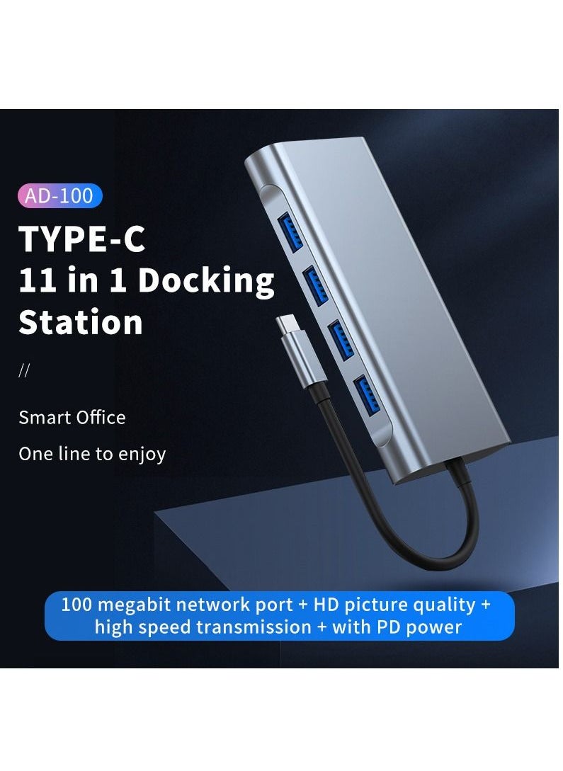 ماركة غير محددة - قاعدة إرساء 11 في 1 ، HDMI VGA USB3.0HUB ، لأجهزة كمبيوتر Apple المحمولة ، محطة إرساء من النوع c - Image 1