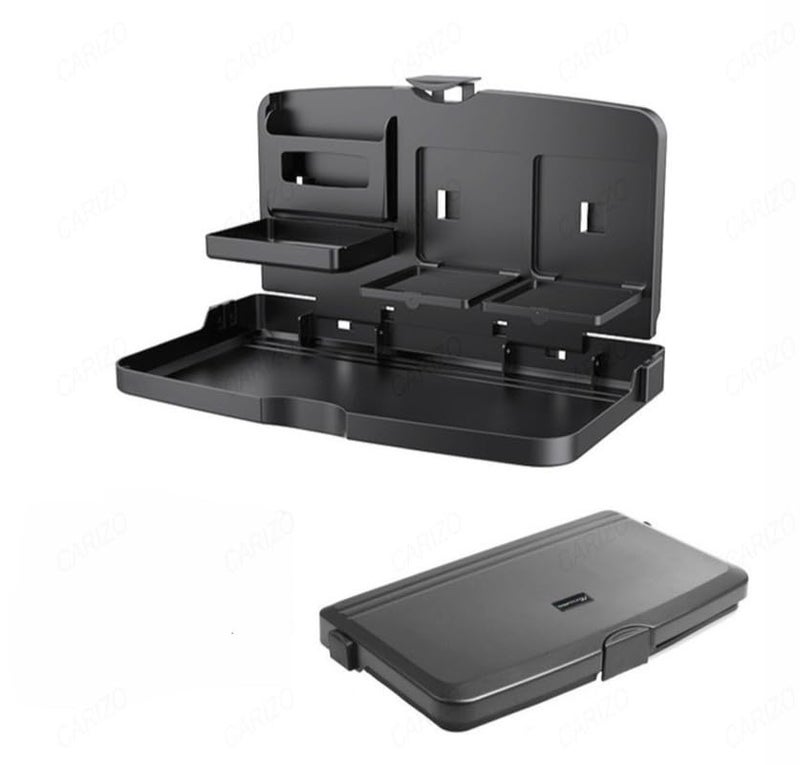 CARIZO Multipurpose Portable Car Back Seat Tray Black, Travel Dining & Work Desk for Rear Seat Passengers Compatible with Hyundai Creta (Type-II) 2020 Onwards - Image 2