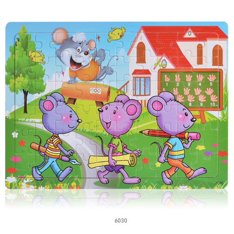 40/60/80 Pieces Of Wooden Jigsaw Puzzle For Young Children 3-4-5 Years Old Boys And Girls S Baby 2 Jigsaw Puzzle - Image 1