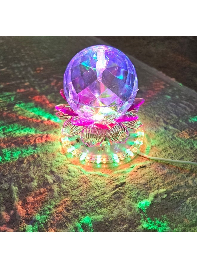 LC Crystal lotus LED decorative lamp with rotating color light - Image 2