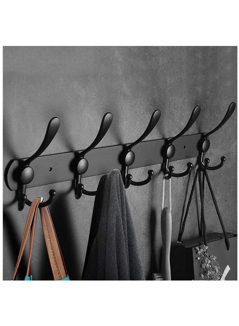 2 PACK Coat Hooks,Stainless Steel Coat Racks, Heavy Duty Coat Hooks Wall Mounted,Black Wall Hanger Wall Hooks and Clothes Hooks(Black) - Image 4