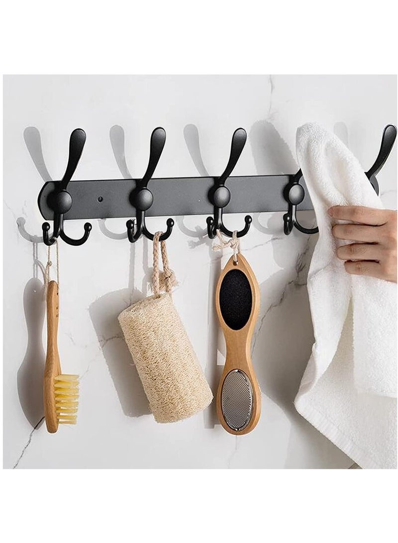 2 PACK Coat Hooks,Stainless Steel Coat Racks, Heavy Duty Coat Hooks Wall Mounted,Black Wall Hanger Wall Hooks and Clothes Hooks(Black) - Image 2