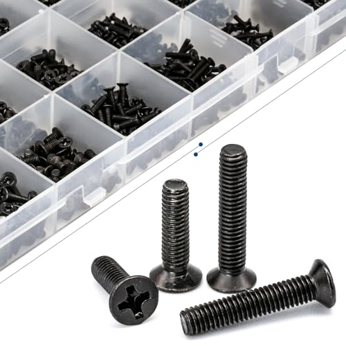 NINDEJIN 720pcs Laptop Notebook Computer Carbon Steel Screws Kit Set, Flat Head Phillips Screw Assortments, M1.4/1.7/2/2.5/3 Countersunk ssd Screws Accessories for SSD Toshiba DELL Sony Samsung - Image 5