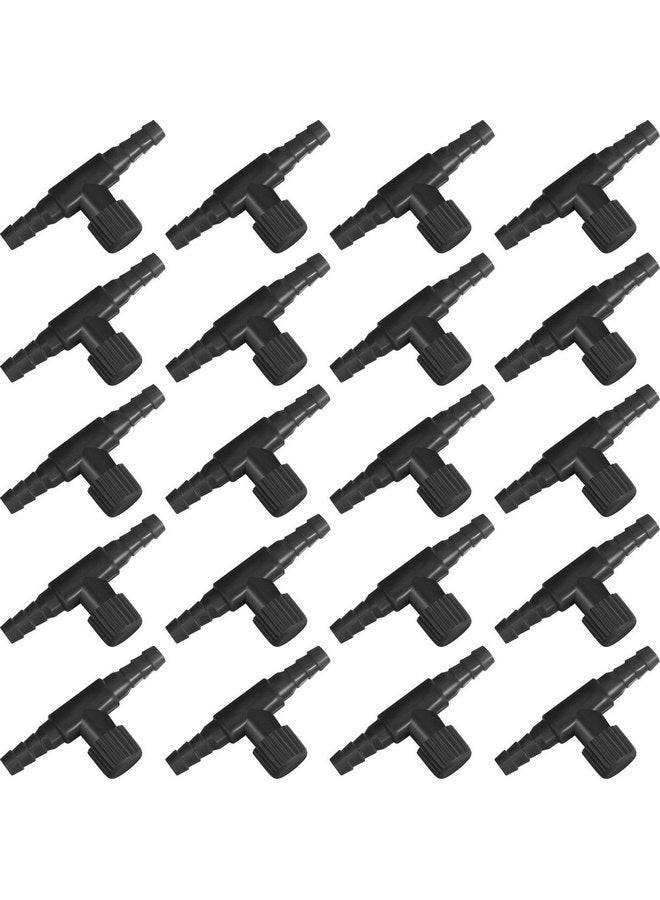 Honoson 30 Pieces Aquarium Valve 2 Way Fish Tank valve T Shape Aquarium Air Control Valve airline tubing valve Plastic Aquarium Hose Connector for 4 mm Air Tube Air Pump Aquaculture(Black) - Image 1