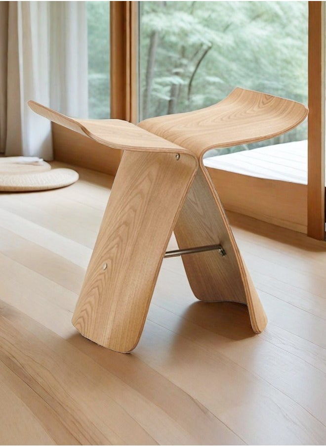 C&C Home Multipurpose Butterfly Shape Coffee Table Solid Wood Footstool Bent Wood Style Bench Chair Side Table Center Table for Living Room Bedroom Home Office Furniture 46x30x40 cm  - Image 1