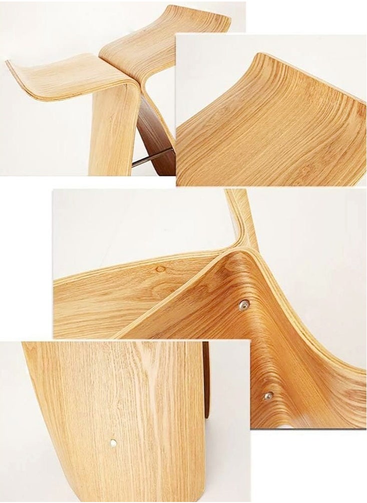 C&C Home Multipurpose Butterfly Shape Coffee Table Solid Wood Footstool Bent Wood Style Bench Chair Side Table Center Table for Living Room Bedroom Home Office Furniture 46x30x40 cm  - Image 4