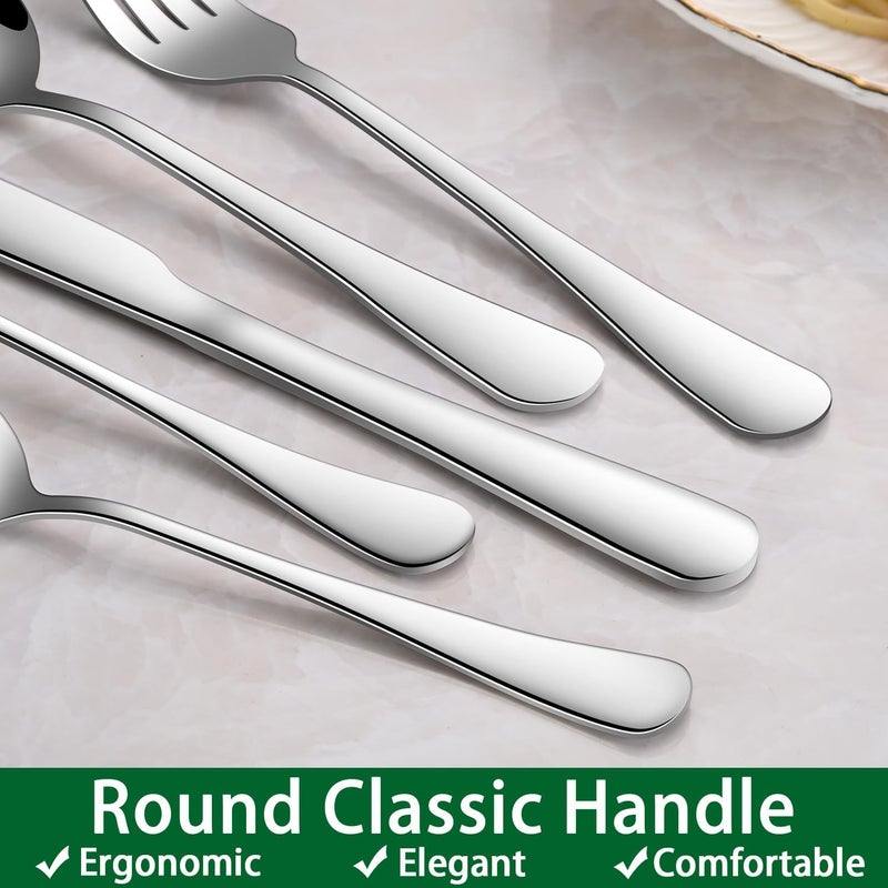 Dehov 49 Pieces Silverware Sets With Organizer And Steak Knives,Stainless Steel Flatware Sets Service For 8 Person For Home Kitchen,Tableware Cutlery Sets,Includes Knife Spoon and Forks Sets - Image 5