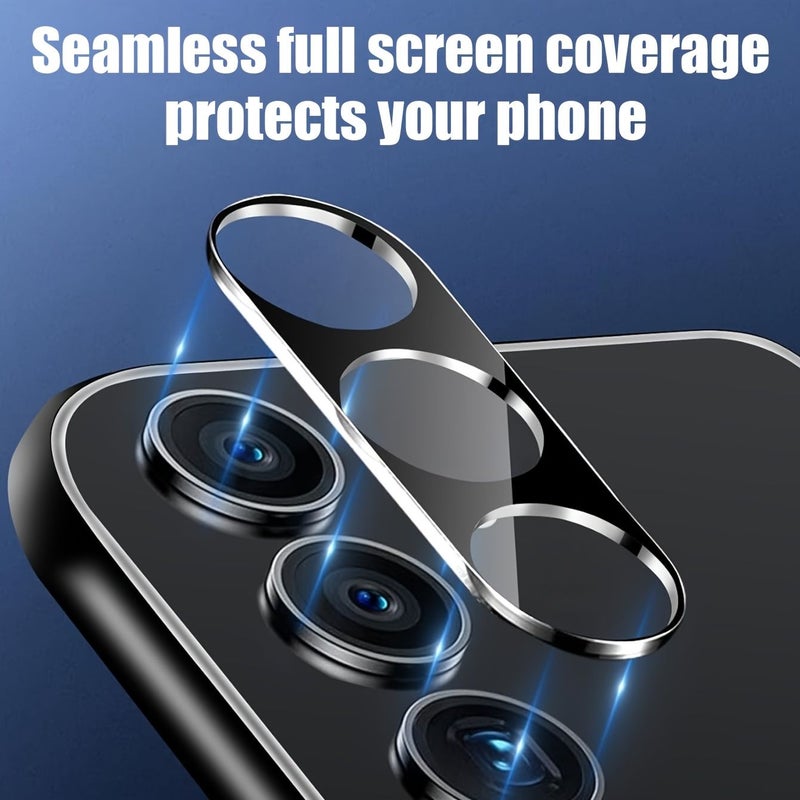 4 Pack 9H Tempered Glass Camera Lens Protector Full Coverage HD Scratch Resistant For Samsung Galaxy S24 Ultra Black - Image 3