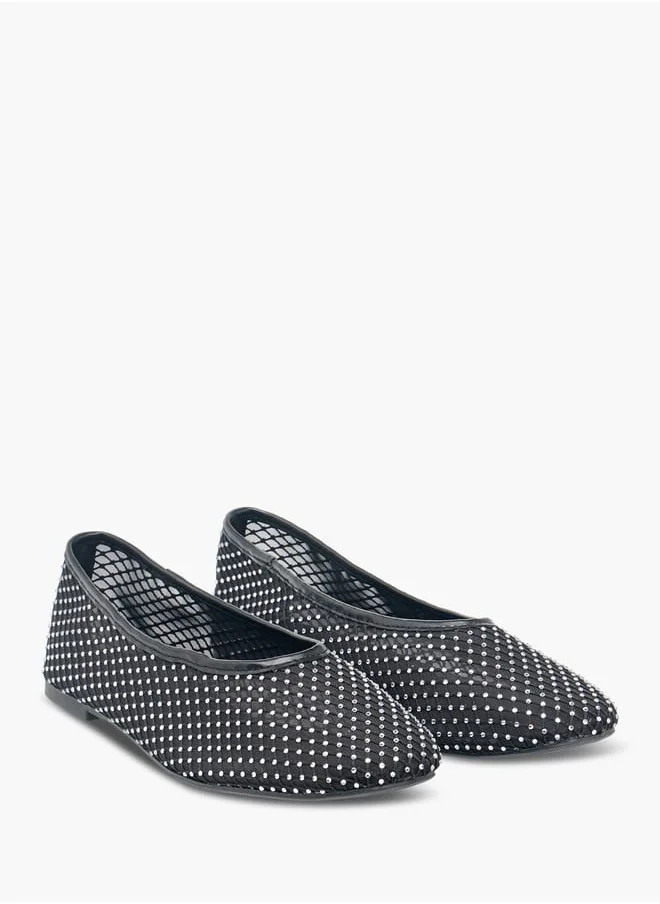 سيليست Womens Textured Slip-On Ballerina Shoes