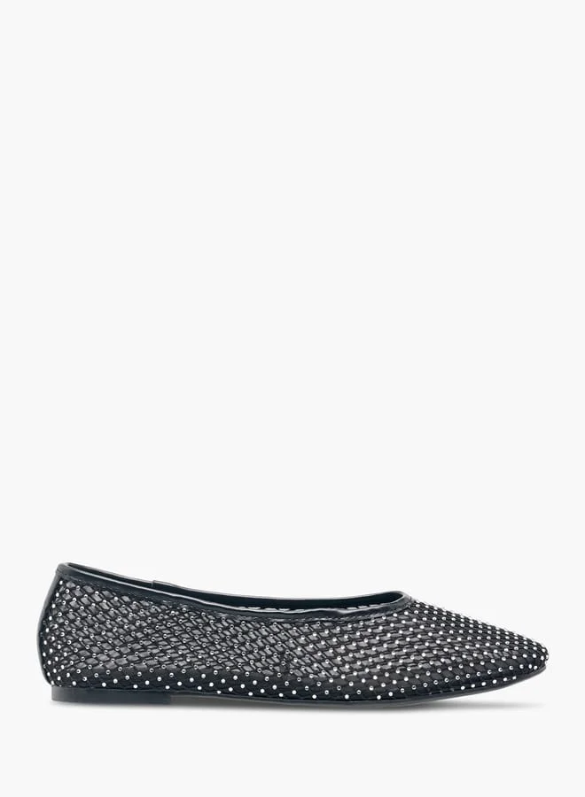 Celeste Womens Textured Slip-On Ballerina Shoes