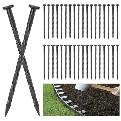 Sissinda 100Pack Plastic Landscape Edging Spikes 8 Inch Spiral Landscape Anchoring SpikesLandscape Spikes for Garden Lawn Yard Paver Edging Weed Barrier Artificial Turf More - Image 1