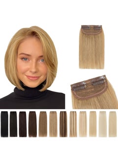 SEGO SEGO Short Hair Extensions Clip in Human Hair 6 Inch Hairpiece Human Hair Toppers for Women With Thinning Hair Adding Hair Volume 1 Pcs 10g 27 Dark Blonde 