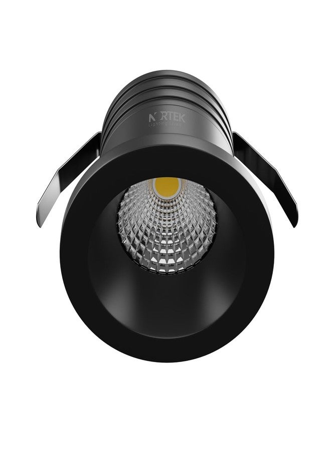 Nortek Prima+ 3W Mini Light, Spot Light for Ceiling, led Lights for Room, Ceiling Lights for Hall, Kitchen Lights Under Cabinet, cob Light for False Ceiling, Black Body Warm White, Pack of 1 - Image 2