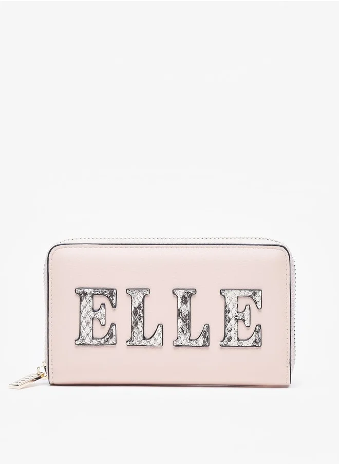 ELLE Women's Logo Print Zip Around Wallet