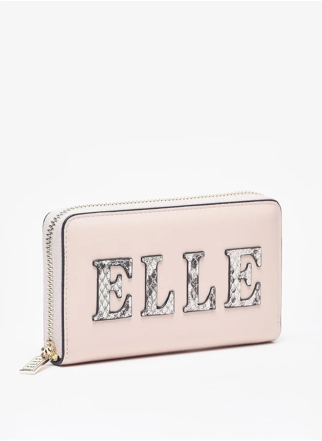 ELLE Women's Logo Print Zip Around Wallet