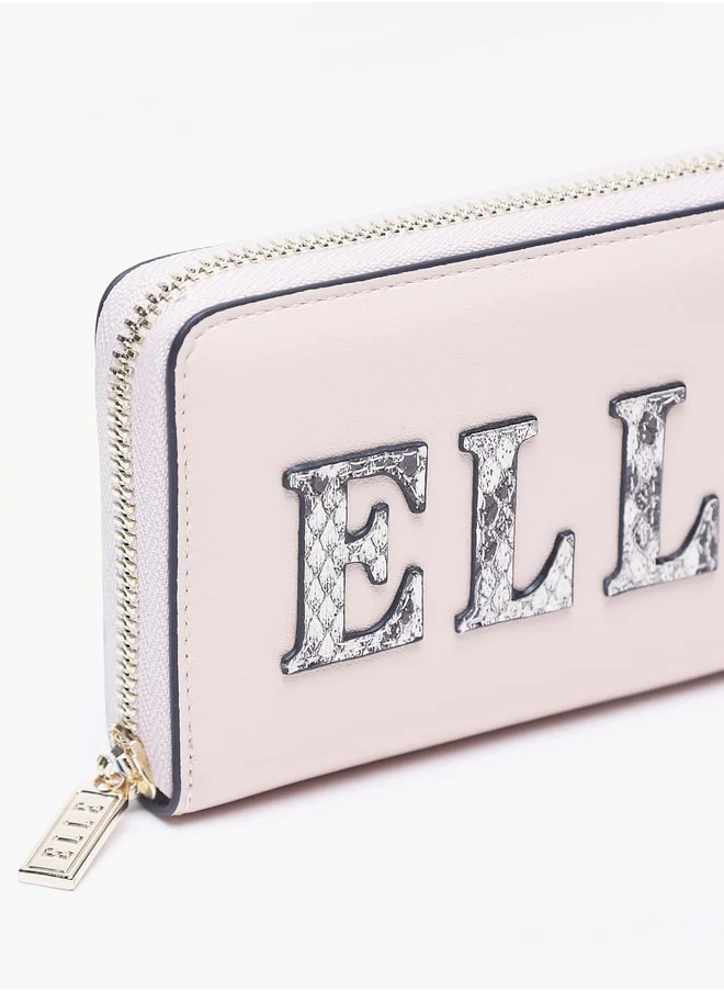 ايل Women's Logo Print Zip Around Wallet