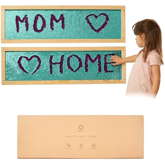 ODOXIA Sequin Sensory Wall Frame 2PK | Sensory Wall Sequin Flip Fabric for Kids | Sequin Fabric Sensory Wall | Reversible Sequin Fabric | Sequin Wall Panel | Sequin Fabric - Image 1
