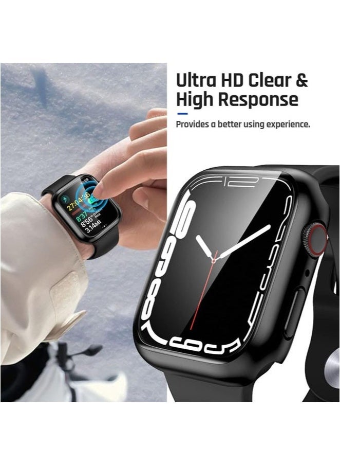 SahlTech 2-Pack Tempered Glass Full Cover for Apple Watch Series 10 (42mm) - Scratch/Water/Dust Proof with Unique Design Hard PC Frame, Black - Image 5