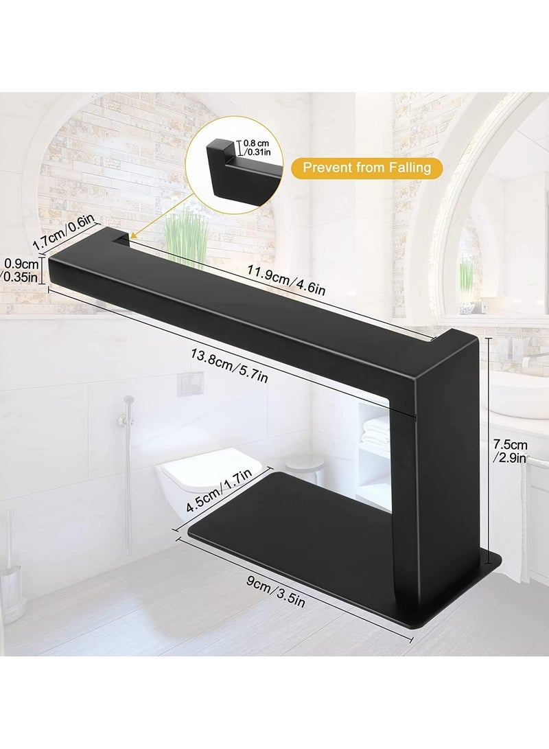 أوزيغالور حامل ورق تواليت، حامل ورق تواليت بدون حفر، حامل ورق تواليت من الفولاذ المقاوم للصدأ 304 ذاتي اللصق لحامل ورق التواليت للحمام والمطبخ (أسود) - Image 3