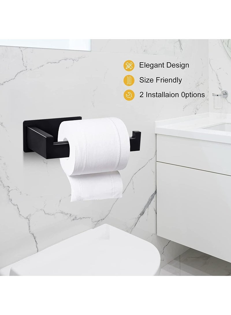 أوزيغالور حامل ورق تواليت، حامل ورق تواليت بدون حفر، حامل ورق تواليت من الفولاذ المقاوم للصدأ 304 ذاتي اللصق لحامل ورق التواليت للحمام والمطبخ (أسود) - Image 5
