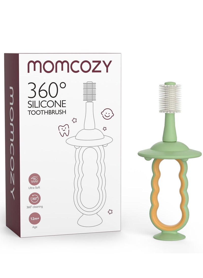 Momcozy Baby Toothbrush, Toddler Toothbrush 1-2, Infant Toothbrush, Baby Toothbrush 6 to 12 Months and up, Oral Cleaner, Baby Tongue Cleaner  - Image 1